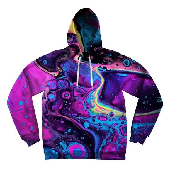 Electro Threads Crushed Velvet Acid Bath Zip Up Hoodie Jacket Unisex Size Small - Picture 5 of 5